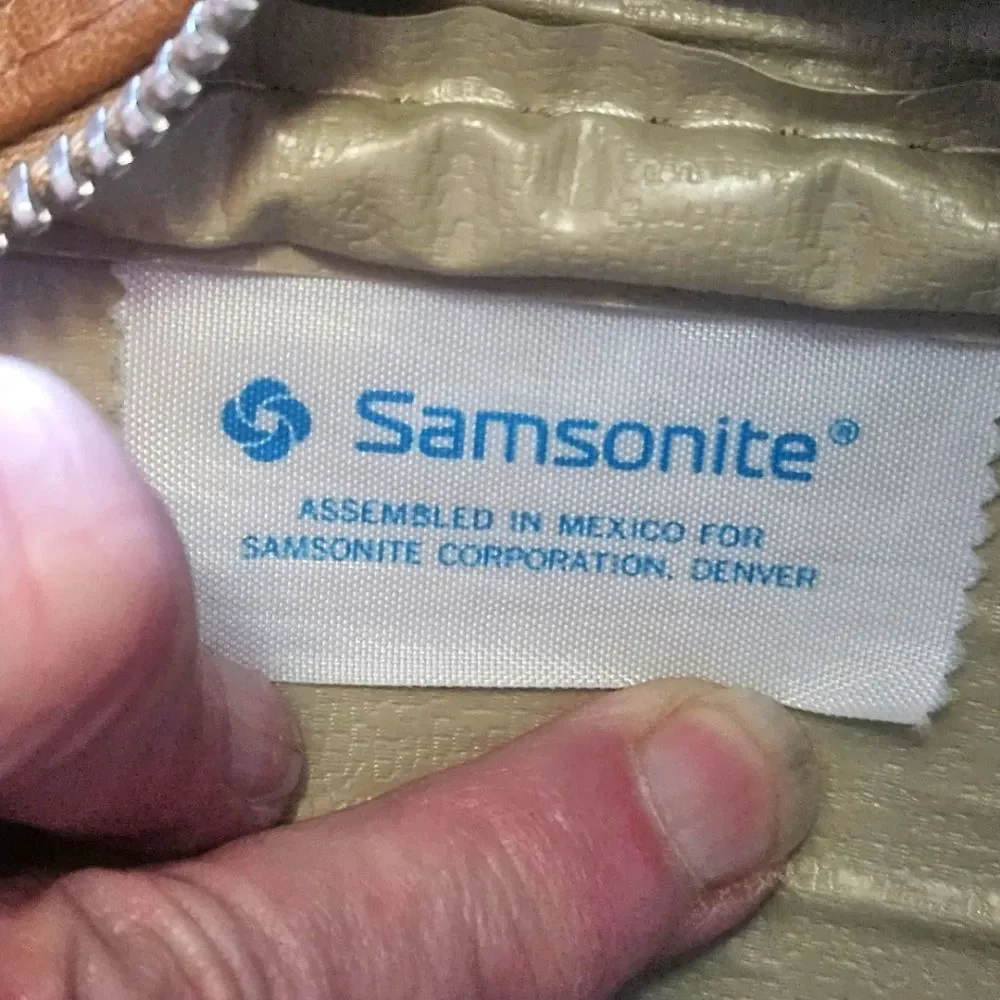 Samsonite Briefcase Messenger Travel Carry On Bag Brown Zipper Vintage